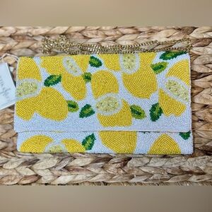 🍋 Antik Kraft VIRAL Lemon Beaded Clutch – NWT!